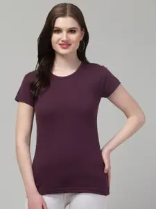 Trend Level Round Neck Short Sleeves Cotton Top