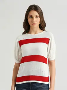 Pepe Jeans Striped Puff Sleeves Top