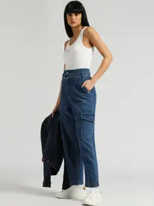 Pepe Jeans Women Tapered Fit High-Rise Clean Look Stretchable Jeans