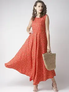 U&F Floral Printed Crepe Maxi Dress
