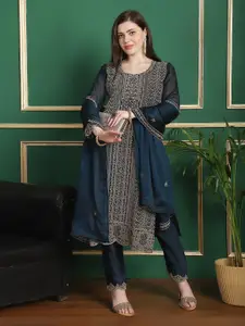 Stylee LIFESTYLE Embroidered Silk Georgette Unstitched Dress Material