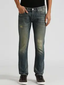 Pepe Jeans Men Slim Fit Low Distress Heavy Fade Stretchable Jeans