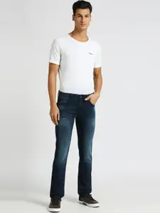 Pepe Jeans Men Slim Fit Low Distress Light Fade Stretchable Jeans