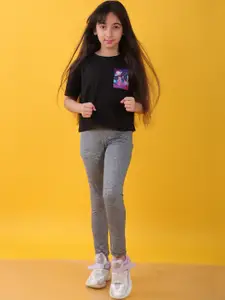 Anthrilo kids Girls Printed T-shirt Leggings Clothing Set