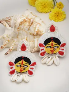 Moedbuille Beads Beaded Goddess Durga Contemporary Drop Earrings