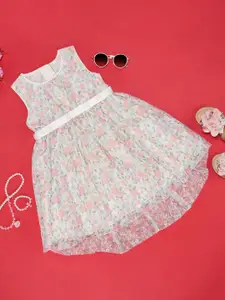 Pantaloons Junior Girls Floral Pure Cotton Fit & Flare Dress