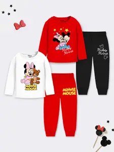 YK Disney Girls Printed T-shirt with Pyjamas