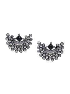 Binnis Wardrobe German Silver Silver-Plated Artificial Beads Beaded Studs Earrings