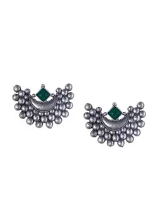 Binnis Wardrobe German Silver Silver-Plated Artificial Beads Beaded Studs Earrings