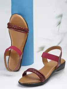 sneakers villa Textured Open Toe Flats