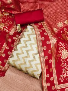 MANVAA Ethnic Woven Design Unstitched Dress Material