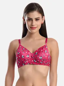 FIMS Floral Printed Full Coverage Lightly Padded Everyday Bra With All Day Comfort