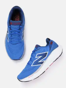 New Balance Men Woven Design Round-Toe Running Shoes with Brand Logo Detail