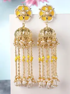 KARATCART Gold Plated Contemporary Jhumkas