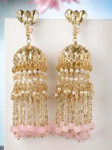 KARATCART Gold Plated Contemporary Jhumkas