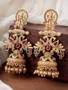 KARATCART Gold Plated Contemporary Jhumkas