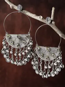 KARATCART Silver Plated Contemporary Drop Earrings