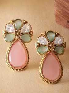 KARATCART Gold Plated Contemporary Drop Earrings