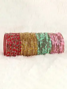 LAVAZZA Set of 48 Crystals Studded Glass Bangles