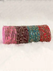 LAVAZZA Set of 48 Crystals Stone Studded Glass Bangles