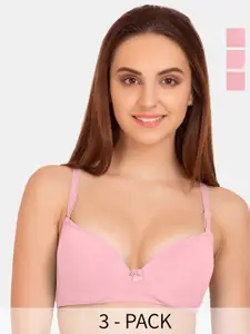 Tweens Pack of 3 Medium Coverage Heavily Padded Push-Up Bras with All Day Comfort
