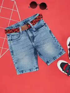 Pantaloons Junior Boys Washed Mid-Rise Denim Shorts