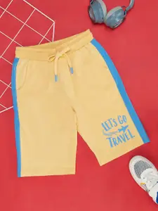 Pantaloons Junior Boys Typography Printed Mid-Rise Cotton Regular Shorts