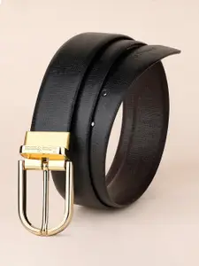 LOUIS STITCH Men Textured Leather Reversible Formal Belt