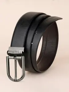 LOUIS STITCH Men Textured Leather Reversible Formal Belt