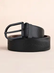 LOUIS STITCH Men Textured Leather Reversible Formal Belt