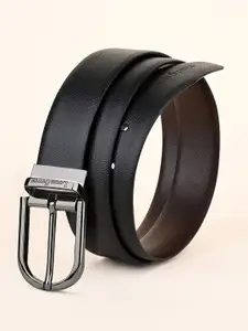 LOUIS STITCH Men Textured Leather Reversible Formal Belt