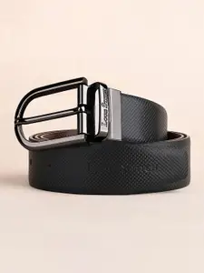 LOUIS STITCH Men Textured Leather Reversible Formal Belt