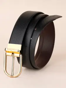 LOUIS STITCH Men Textured Leather Reversible Formal Belt