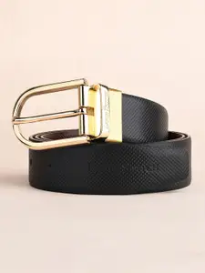 LOUIS STITCH Men Textured Leather Reversible Formal Belt