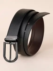 LOUIS STITCH Men Textured Leather Reversible Formal Belt