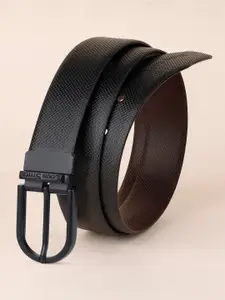 LOUIS STITCH Men Textured Leather Reversible Formal Belt