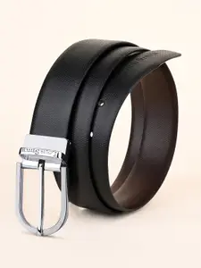 LOUIS STITCH Men Textured Leather Reversible Formal Belt