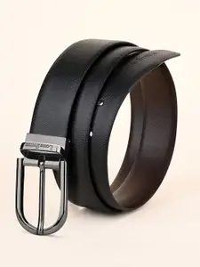 LOUIS STITCH Men Textured Leather Reversible Formal Belt
