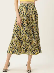 WISSTLER Floral Printed Flared Maxi Skirt