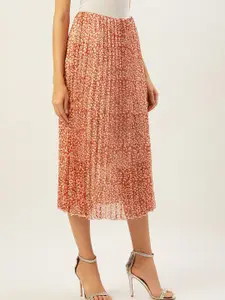 ANVI Be Yourself Floral Printed Flared Midi Skirt