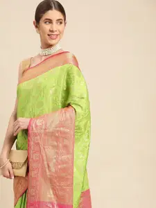 PATLIPALLU Ethnic Motifs Woven Design Zari Banarasi Saree