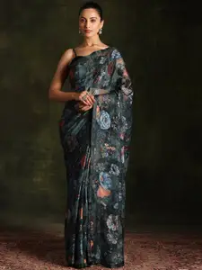 Libas Ethnic Motifs Beads and Stones Brasso Saree