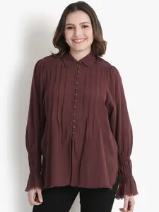 putsum Classic Spread Collar Long Sleeves Linen Casual Shirt