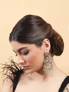 AURAA TRENDS 22KT Gold Plated Kundan Classic Drop Earrings