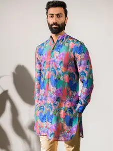 QB MEN Floral Printed Straight Kurta
