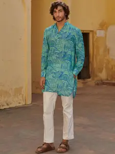 QB MEN Ethnic Motifs Printed Straight Kurta