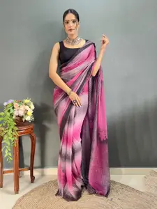 Reeta Fashion Striped Sequinned Pure Georgette Ready To Wear Saree