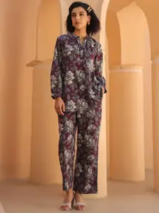 JISORA Printed Pure Cotton Top & Trousers Co-Ords