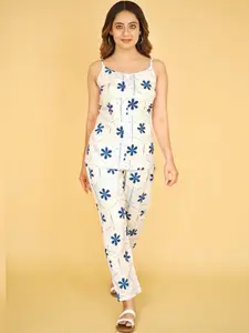 STYLE SAMSARA Floral Printed Modal Night Suit
