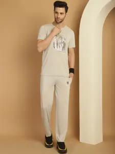 MACK JONNEY Printed Cotton T-Shirt With Track Pant